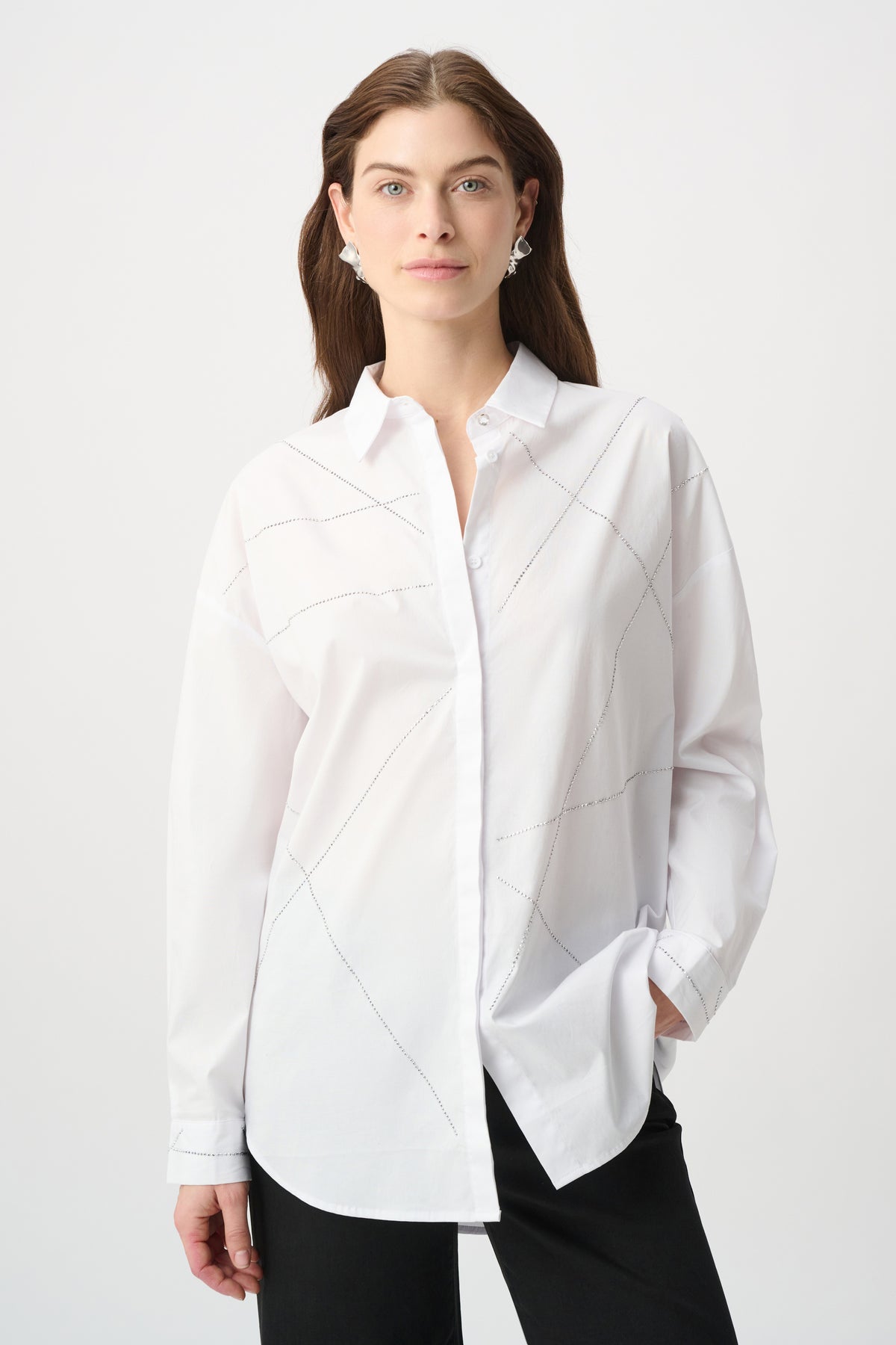 Rhinestone Button-Down Shirt 264903