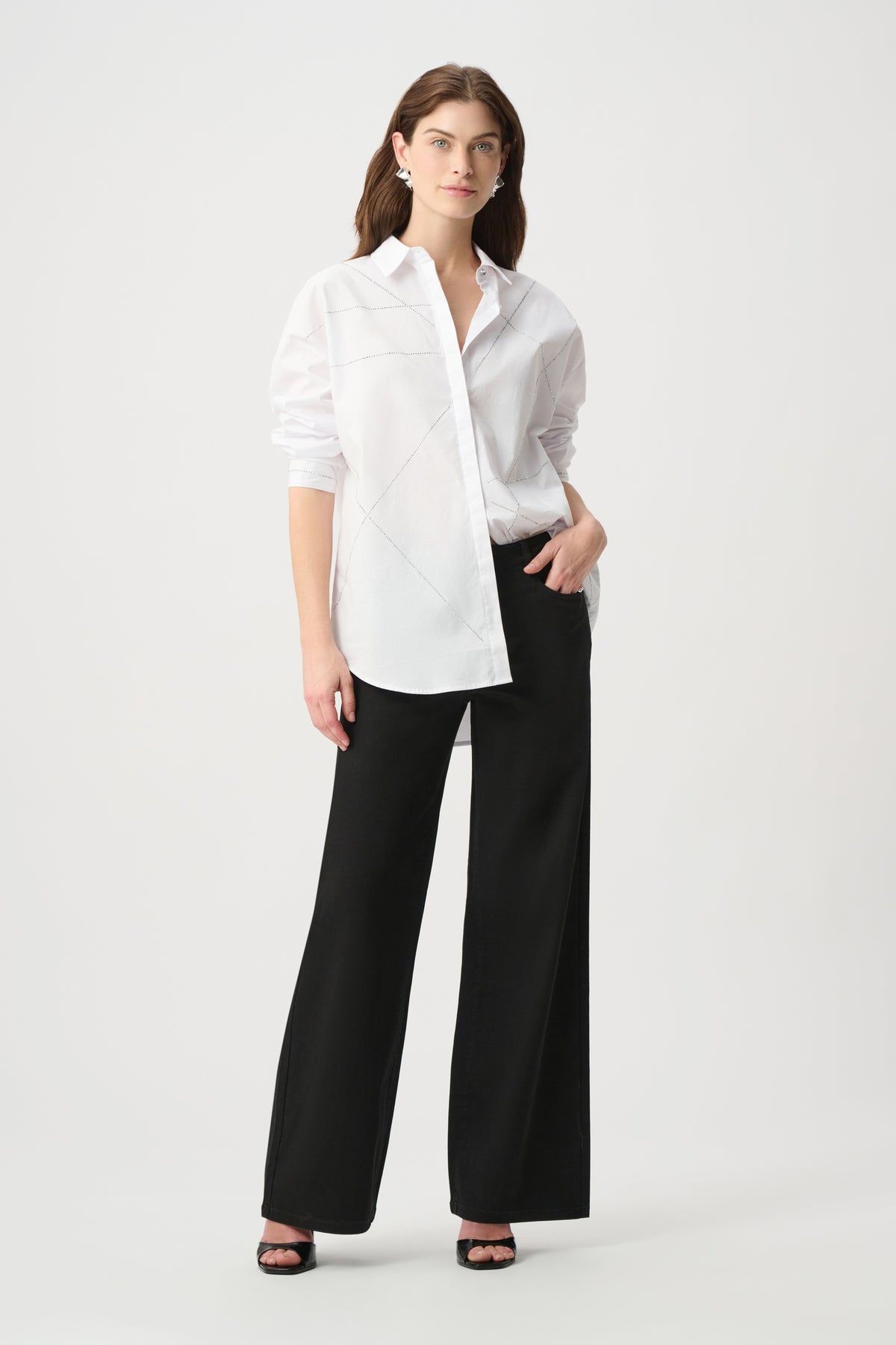 Rhinestone Button-Down Shirt 264903