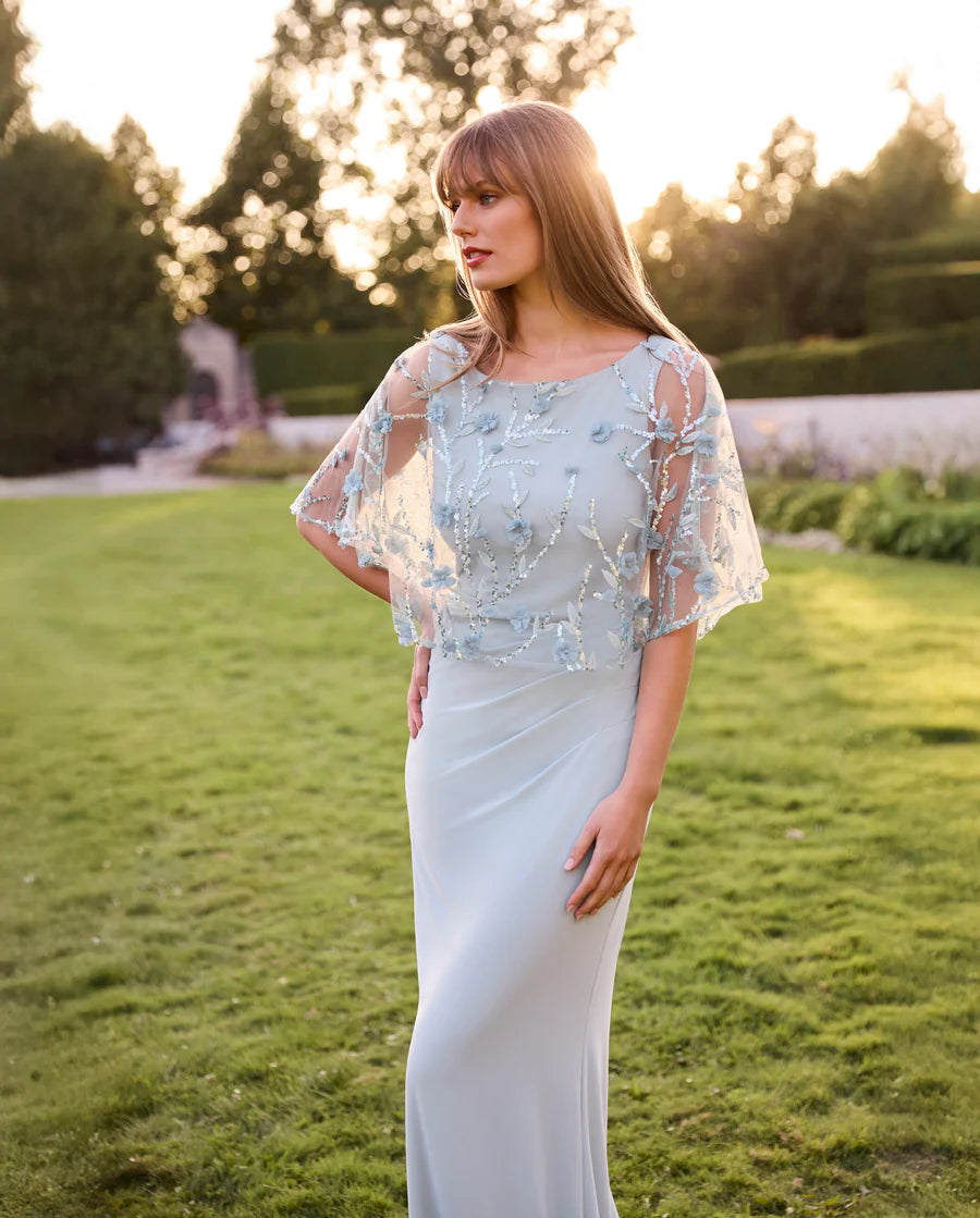 Floral Puff-sleeve Sheath Dress Style 268175