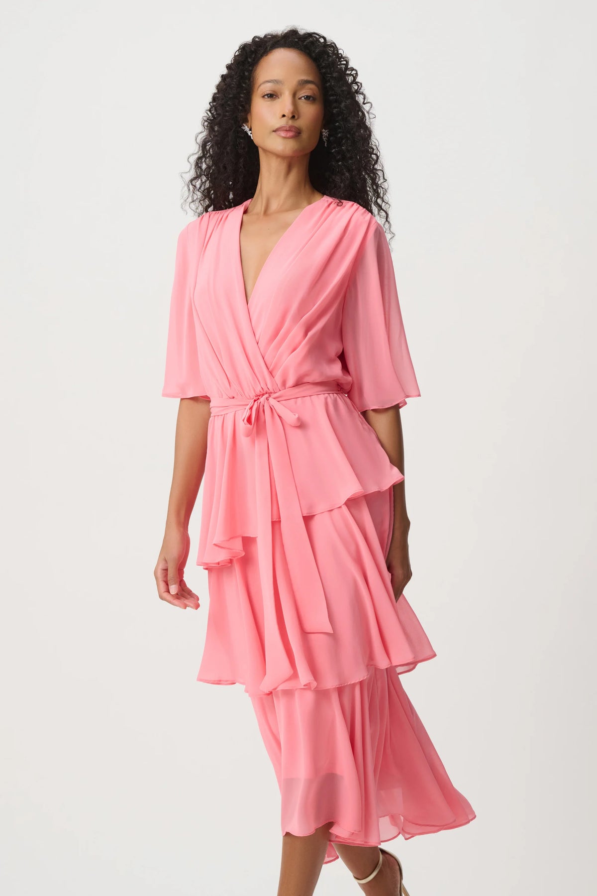 Chiffon Tiered Wrap Dress 271763