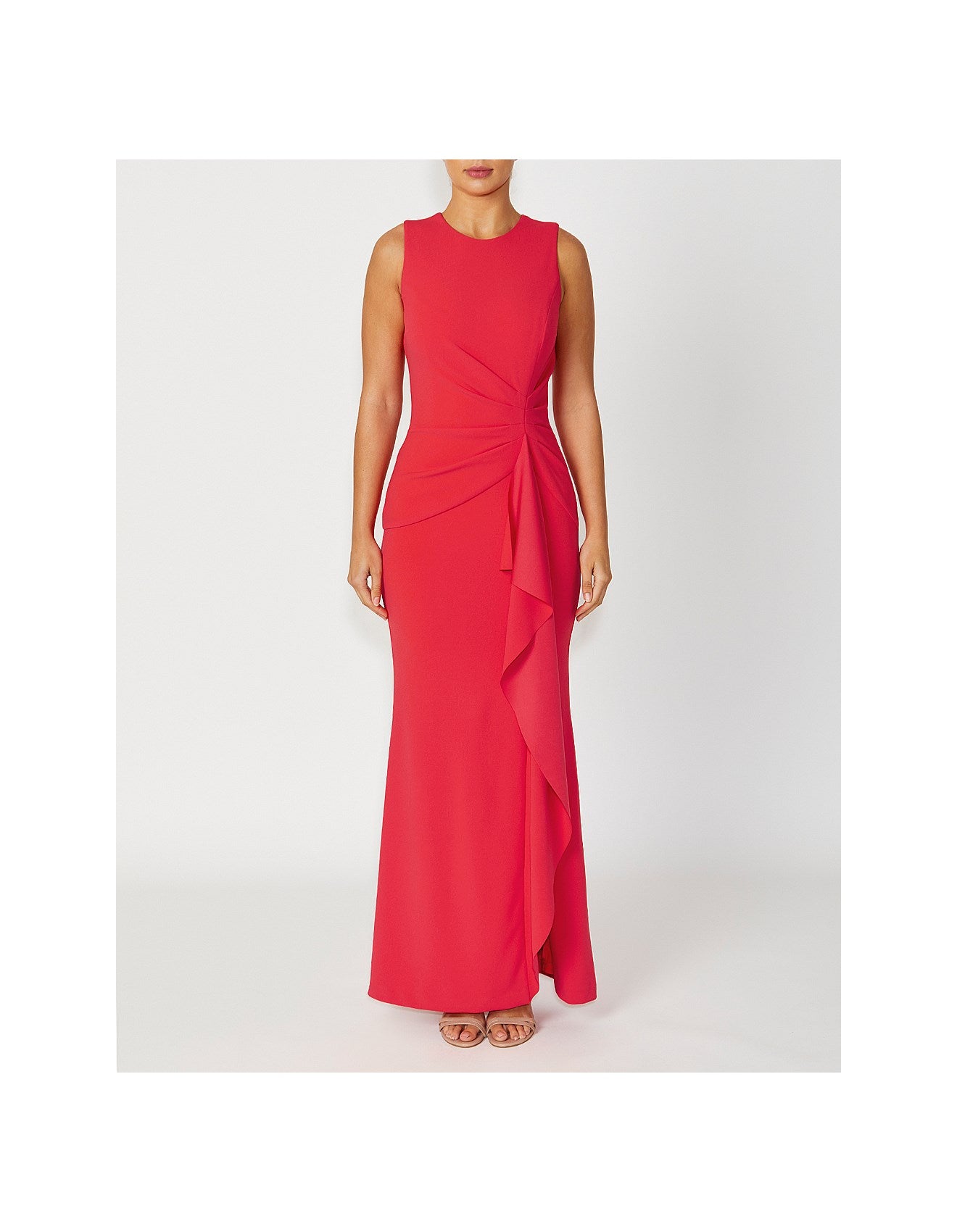 Coral Gown in Scuba Crepe