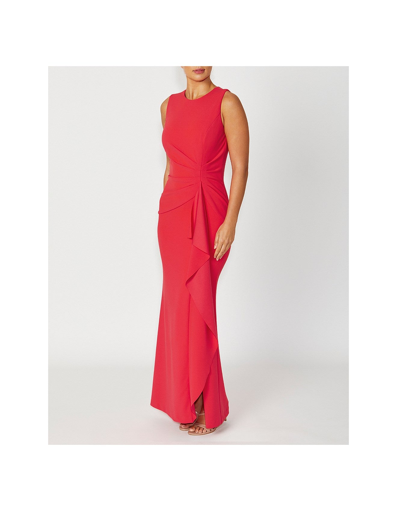 Coral Gown in Scuba Crepe