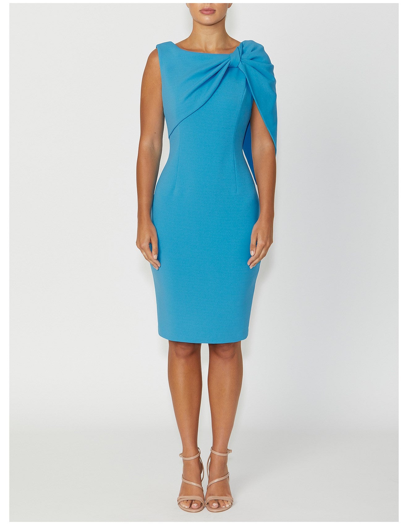 Turquoise Stretch Crepe Dress