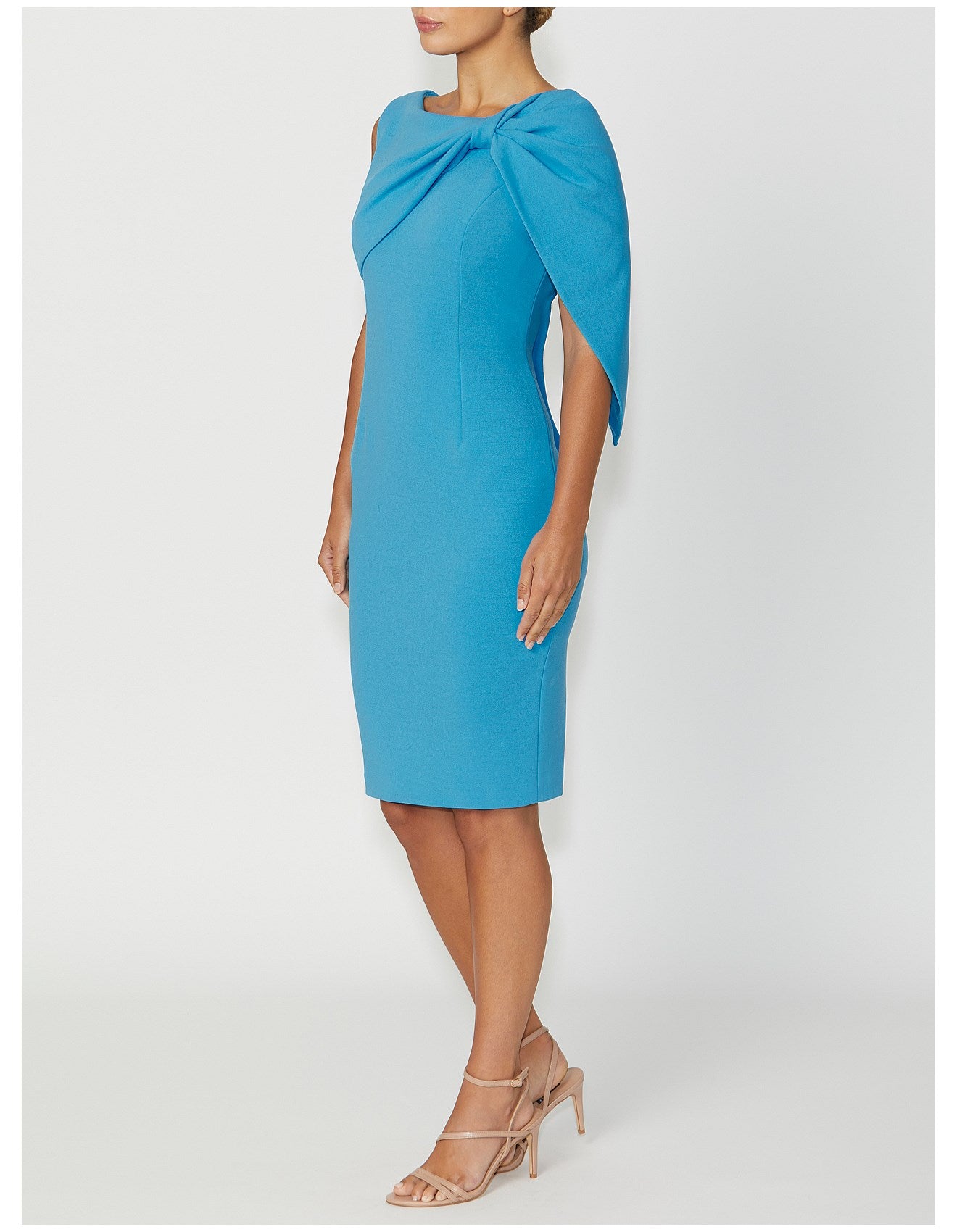 Turquoise Stretch Crepe Dress