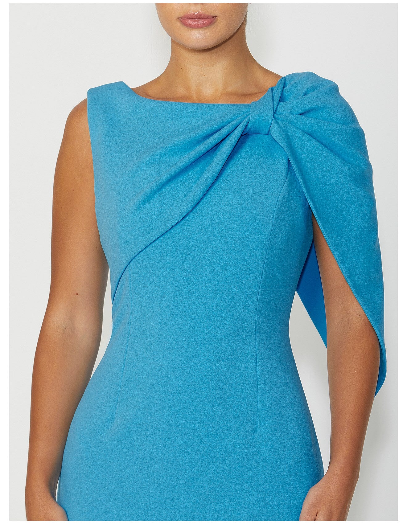 Turquoise Stretch Crepe Dress