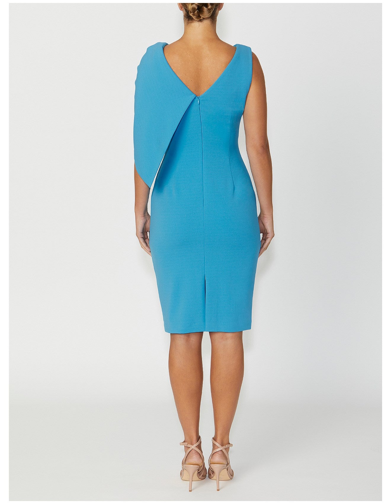 Turquoise Stretch Crepe Dress