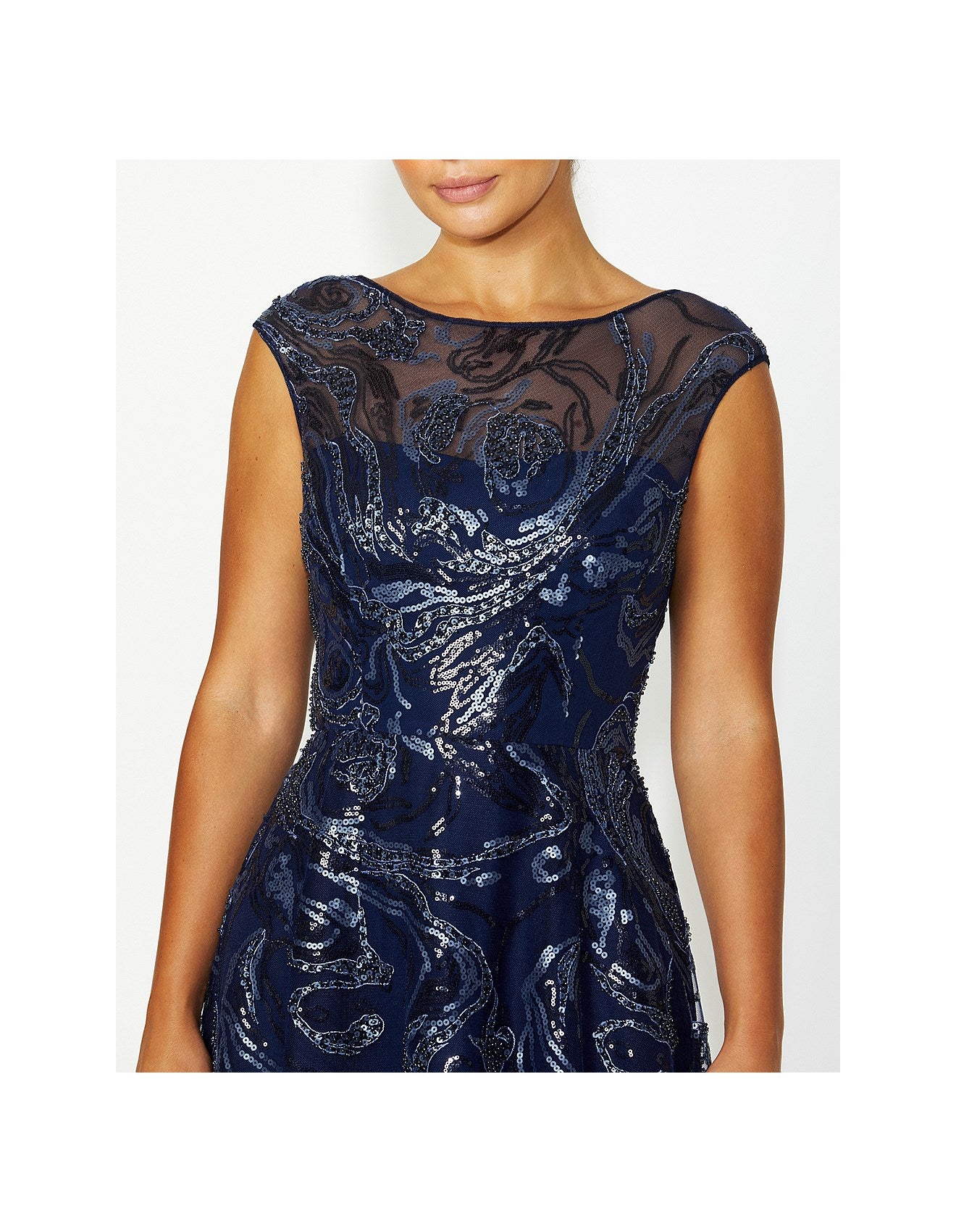 Navy Sequin Gown