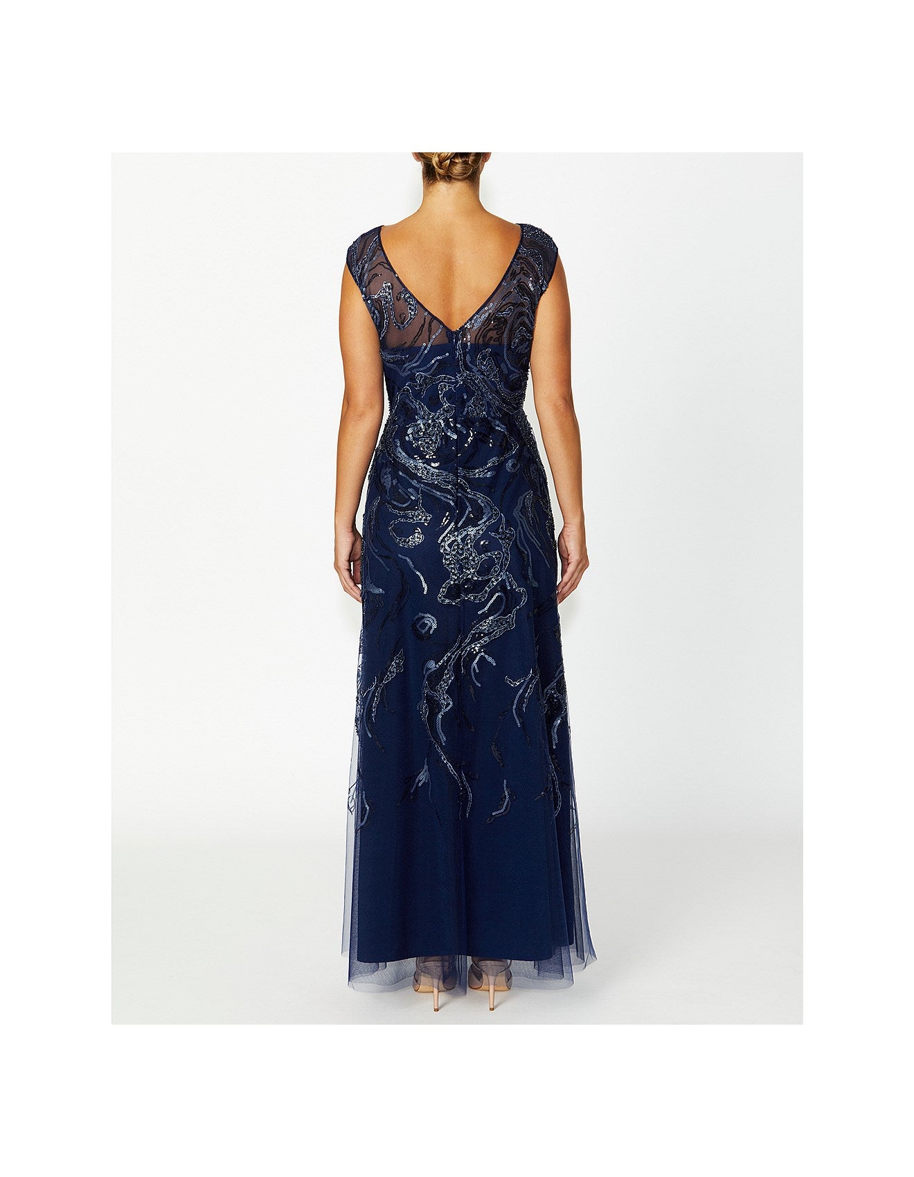 Navy Sequin Gown