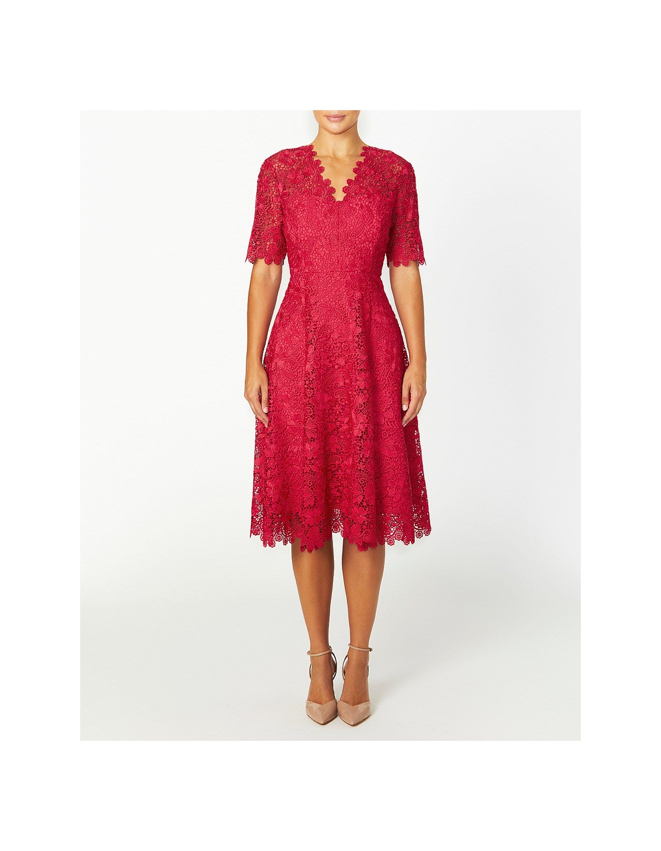Lace Dress in Rasberry