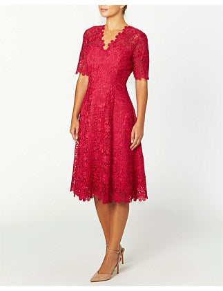 Lace Dress in Rasberry