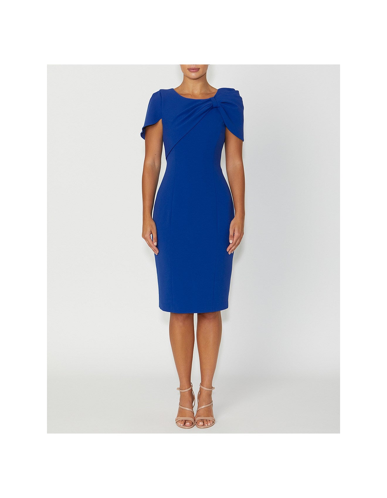 Stretch Crepe Dress in Blue