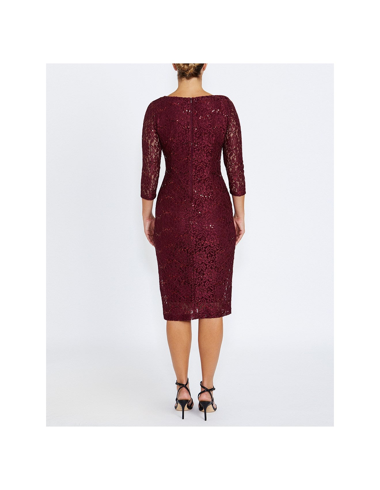 Stretch Lace Dress in Rich Crimson