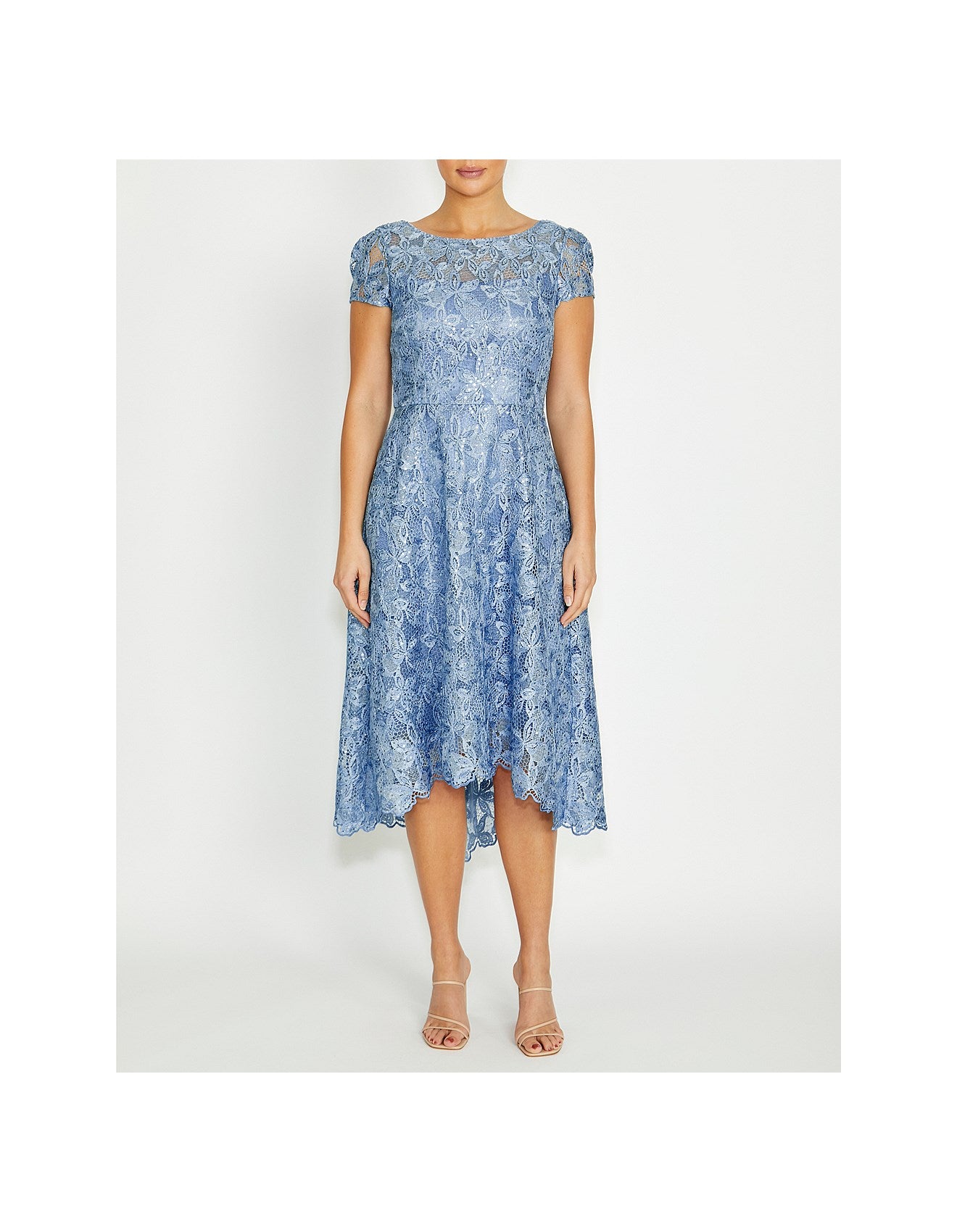Light Blue Sequin Lace Dress