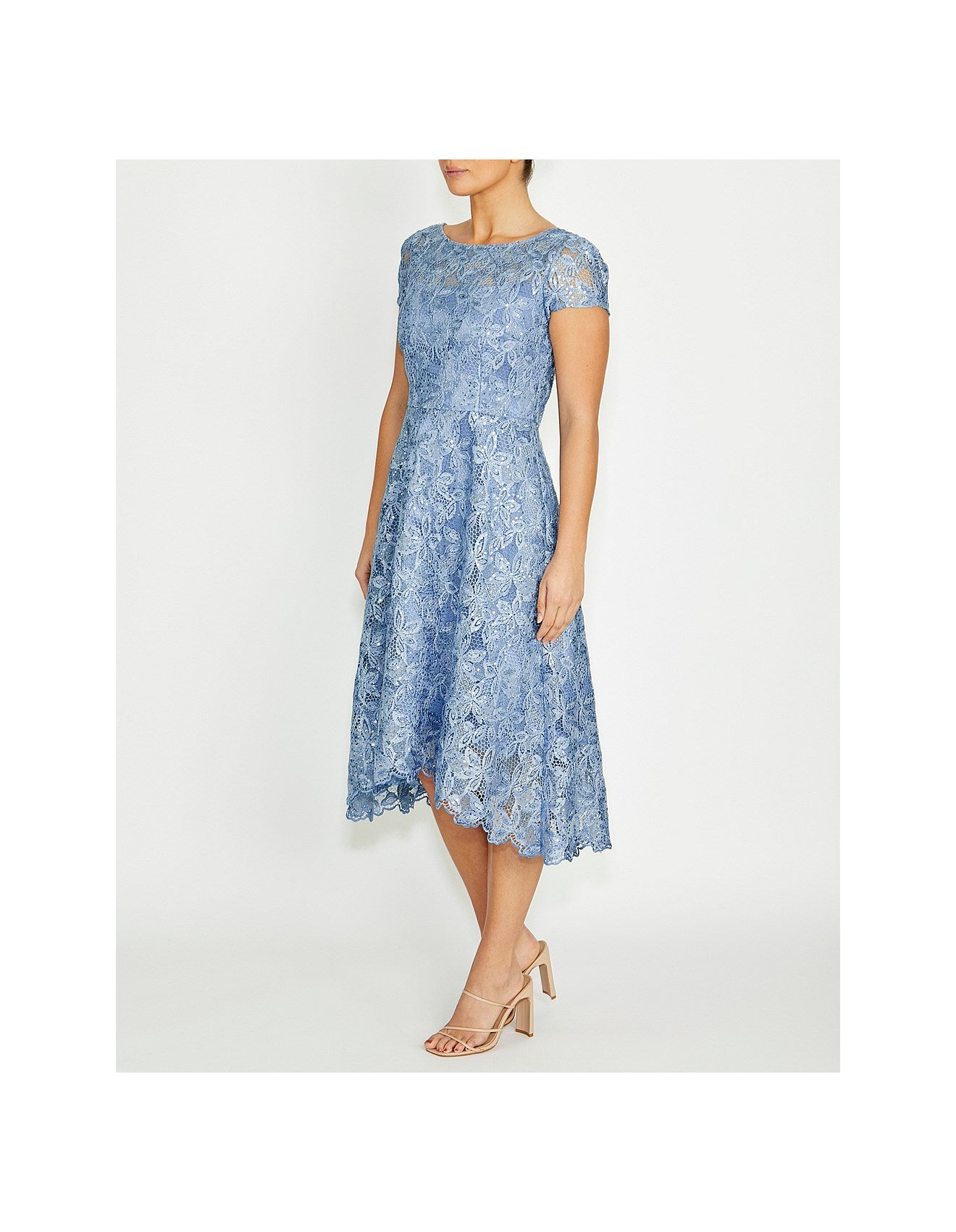 Light Blue Sequin Lace Dress