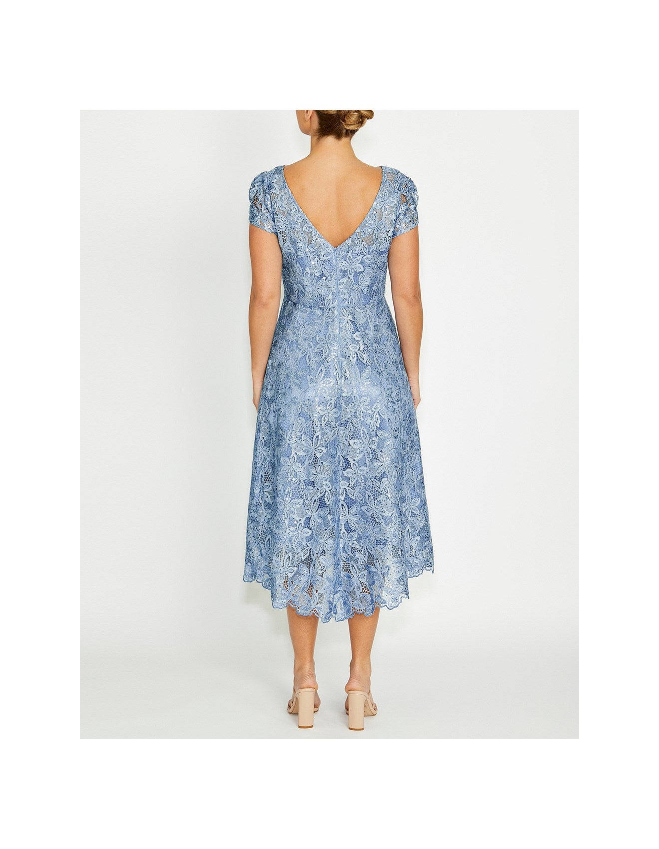 Light Blue Sequin Lace Dress