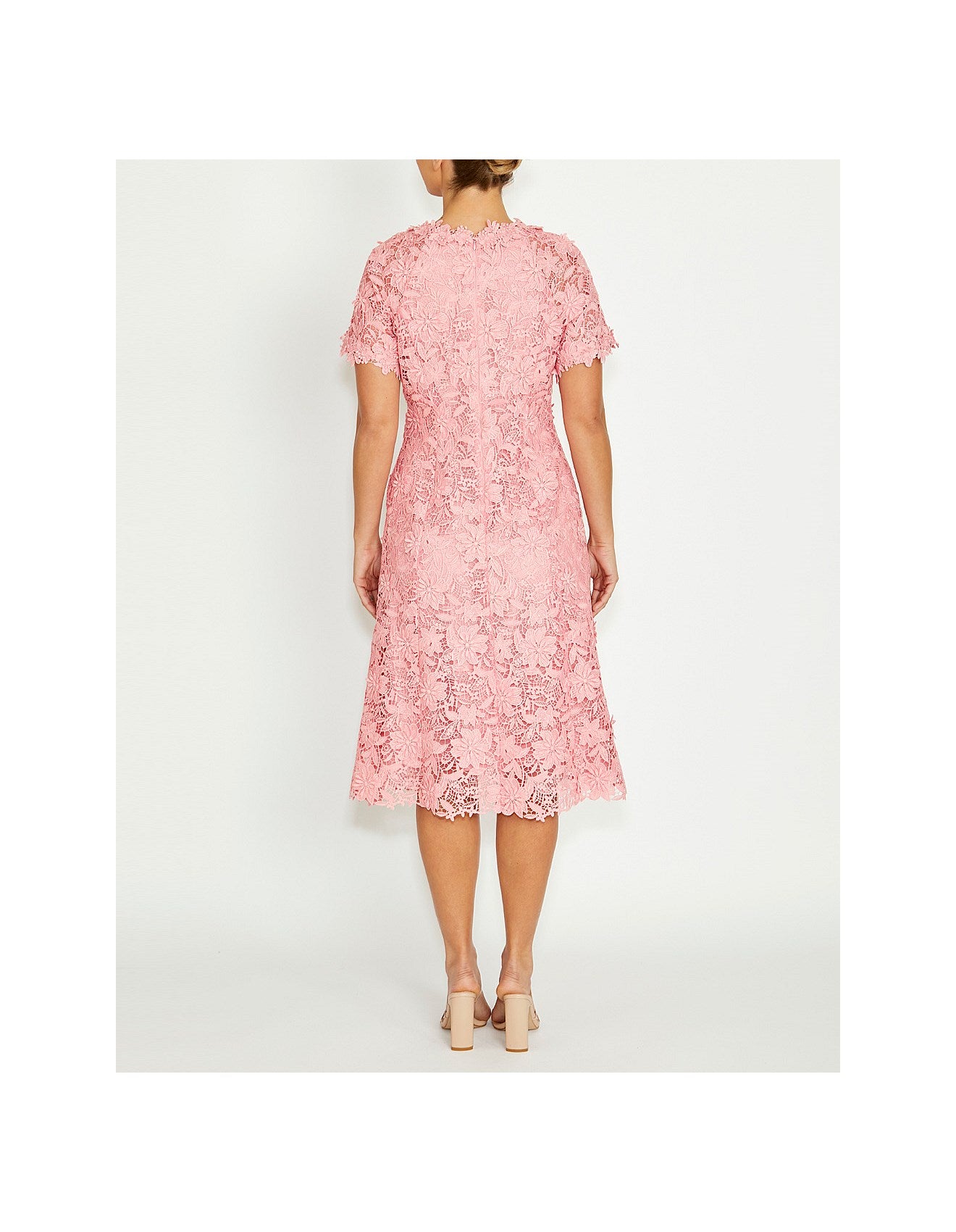 Rose Pink Guipure Lace Dress