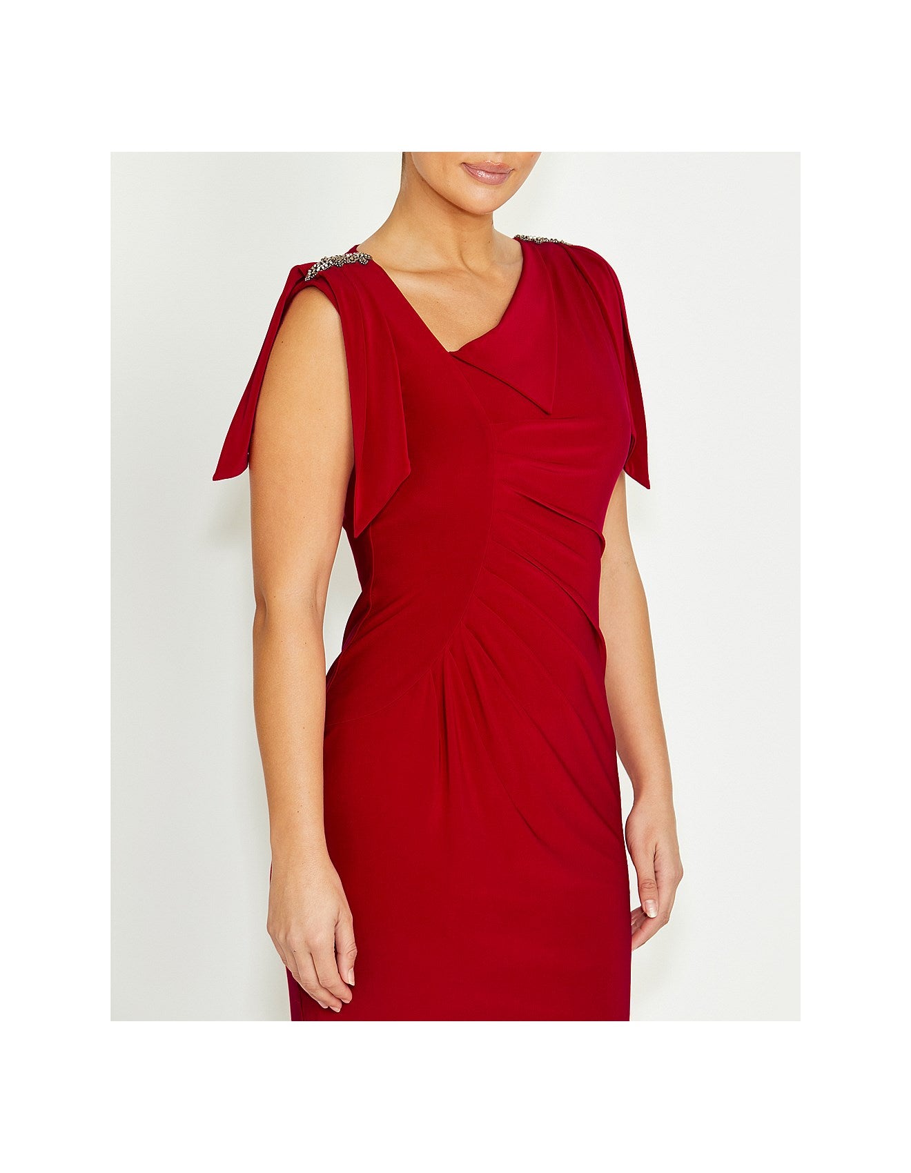 Silky Knit Red Jersey Dress