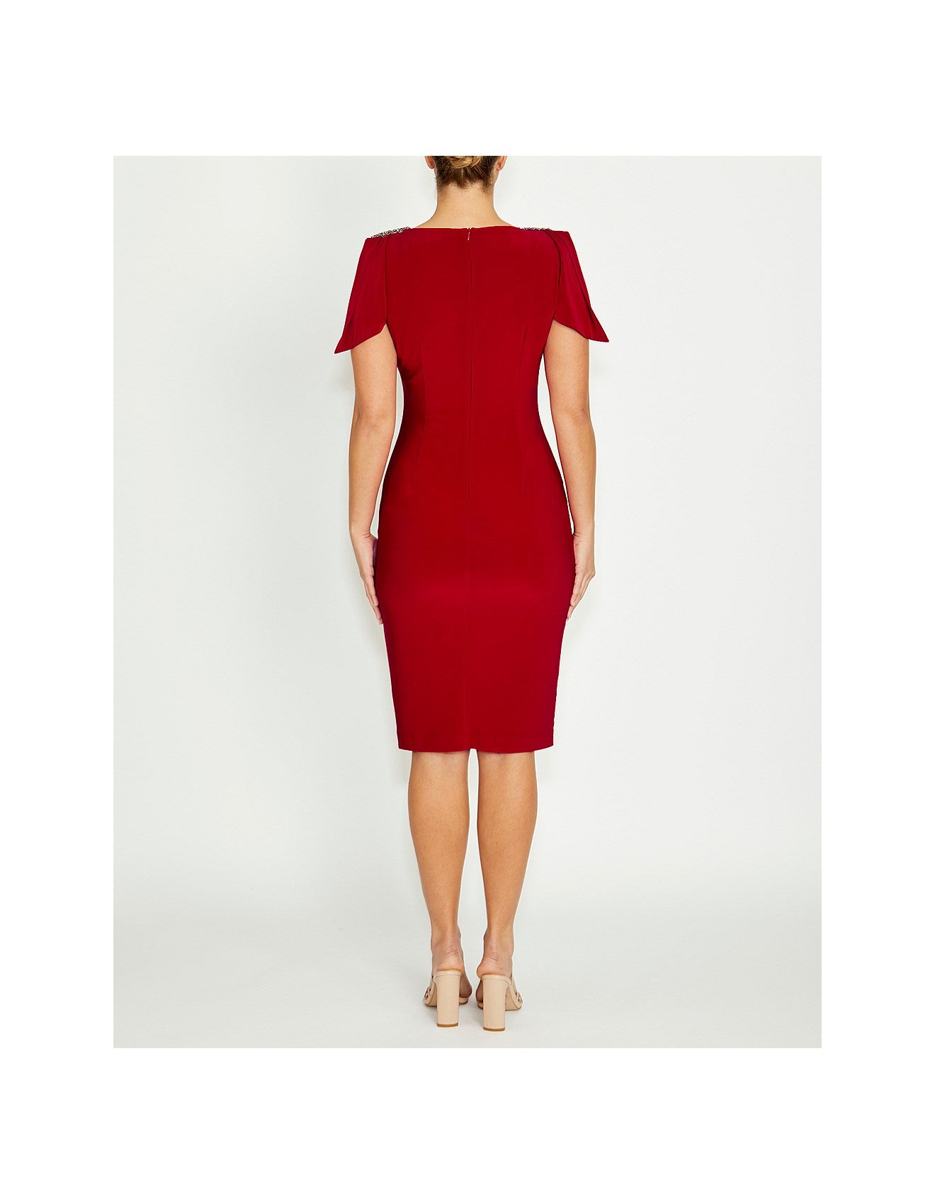 Silky Knit Red Jersey Dress