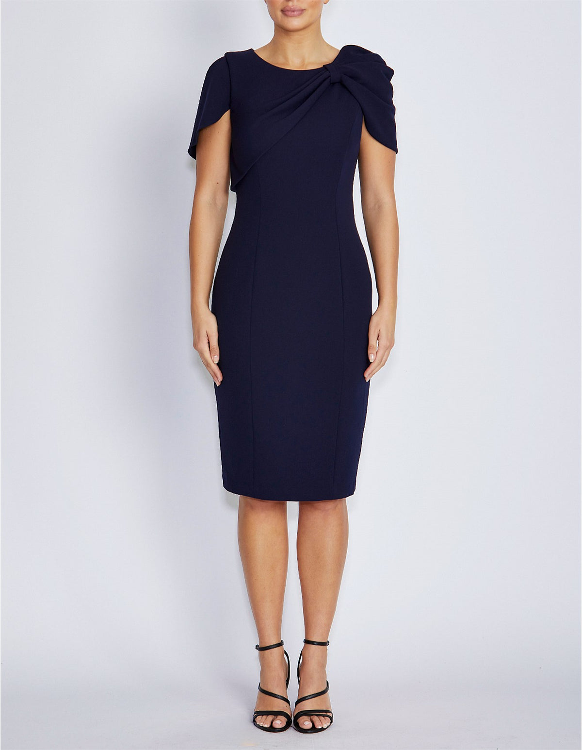 Navy Stretch Crepe Dress