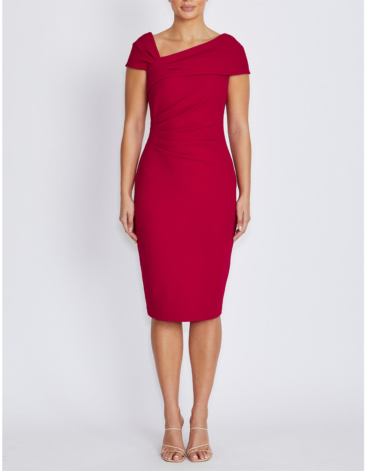 Crimson Stretch Crepe Dress