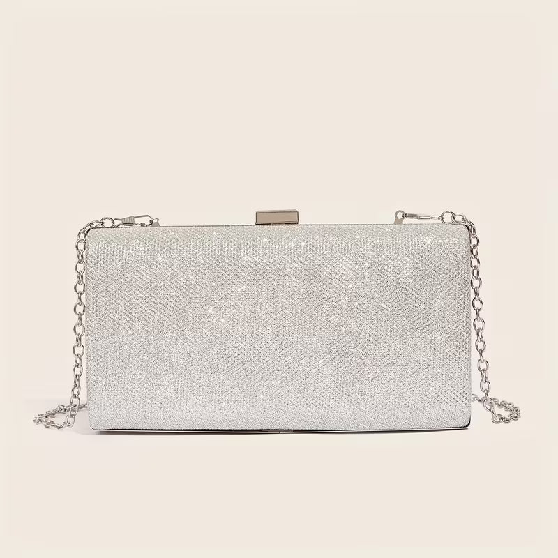 Sparkling Rhinestone Clutch in Silver