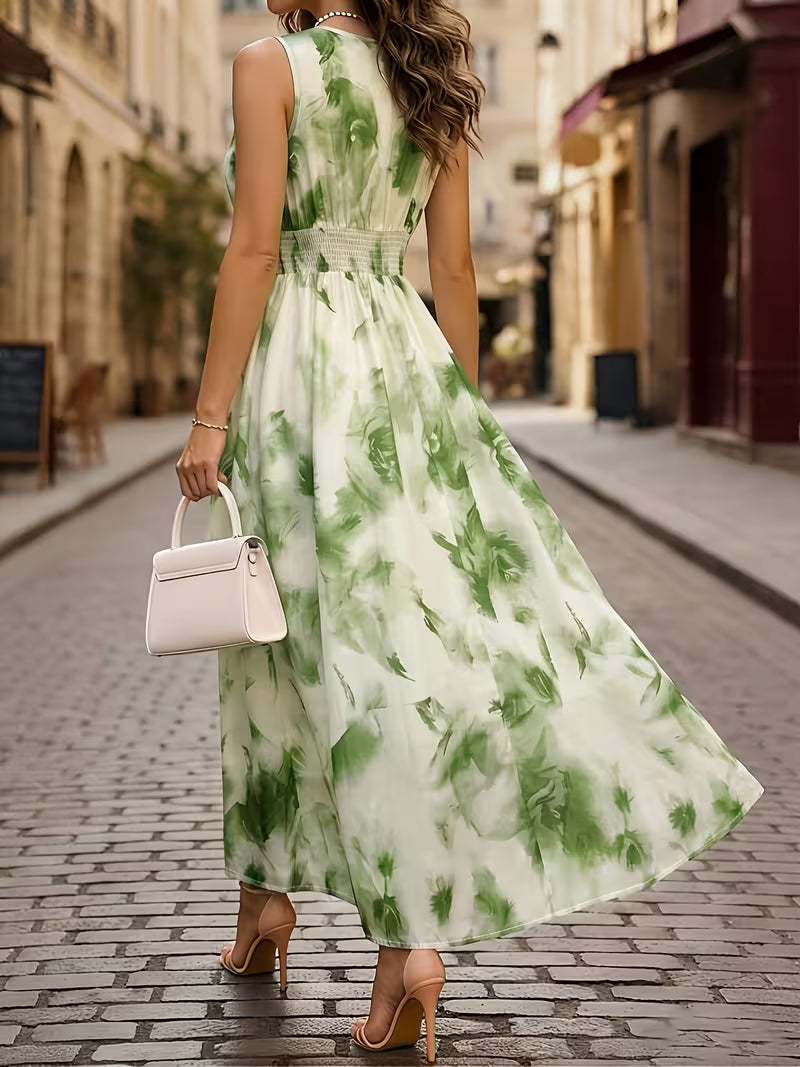Elegant Print Maxi Dress