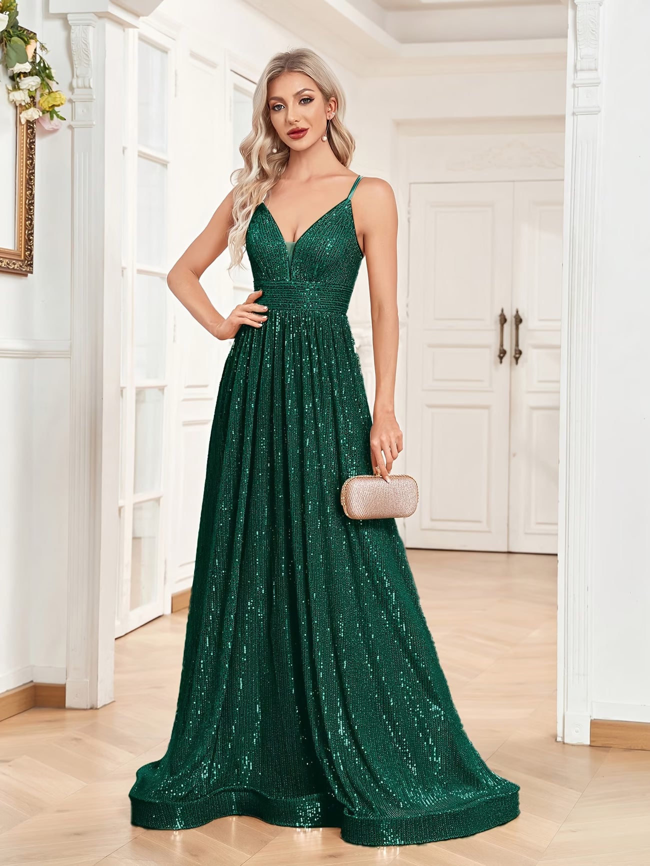 Sequin Emerald Green Dress