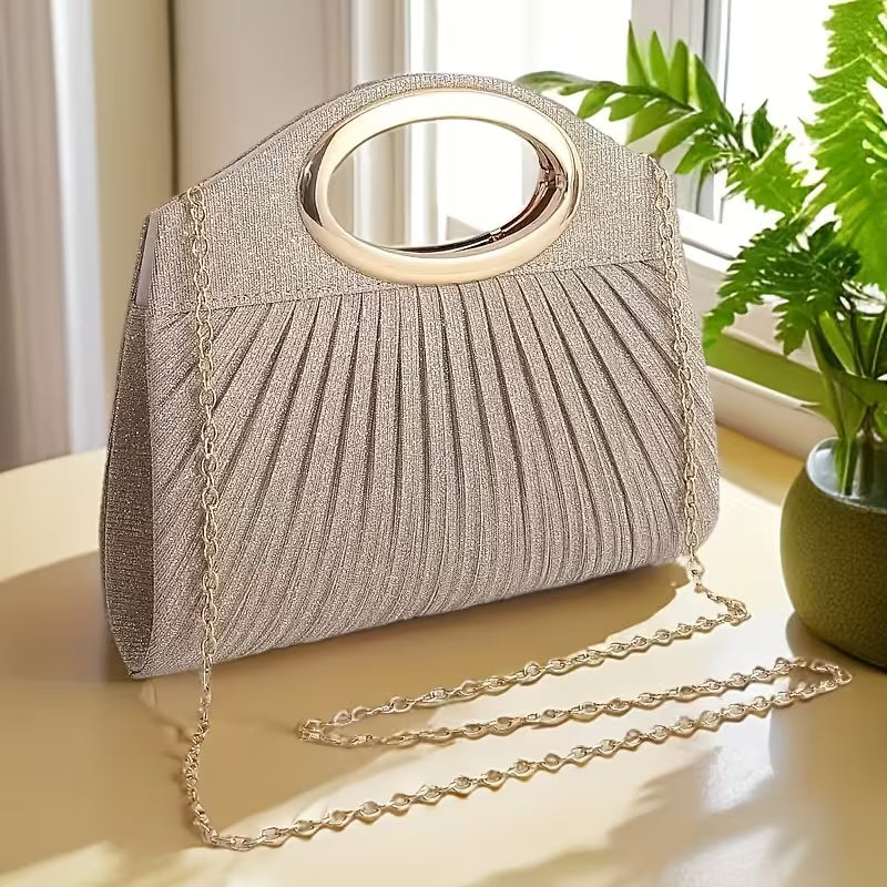 Multifunctional Fashionable Handbag in Champagne Gold