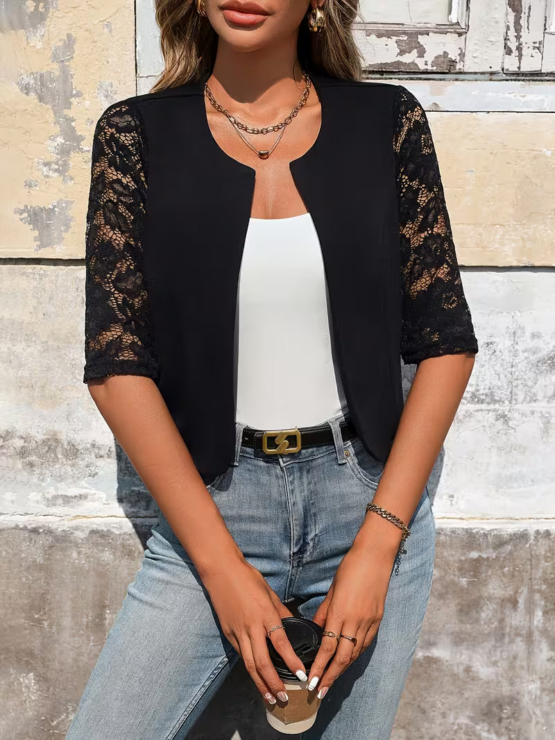 Elegant Fashion Lace Sleeved Bolero