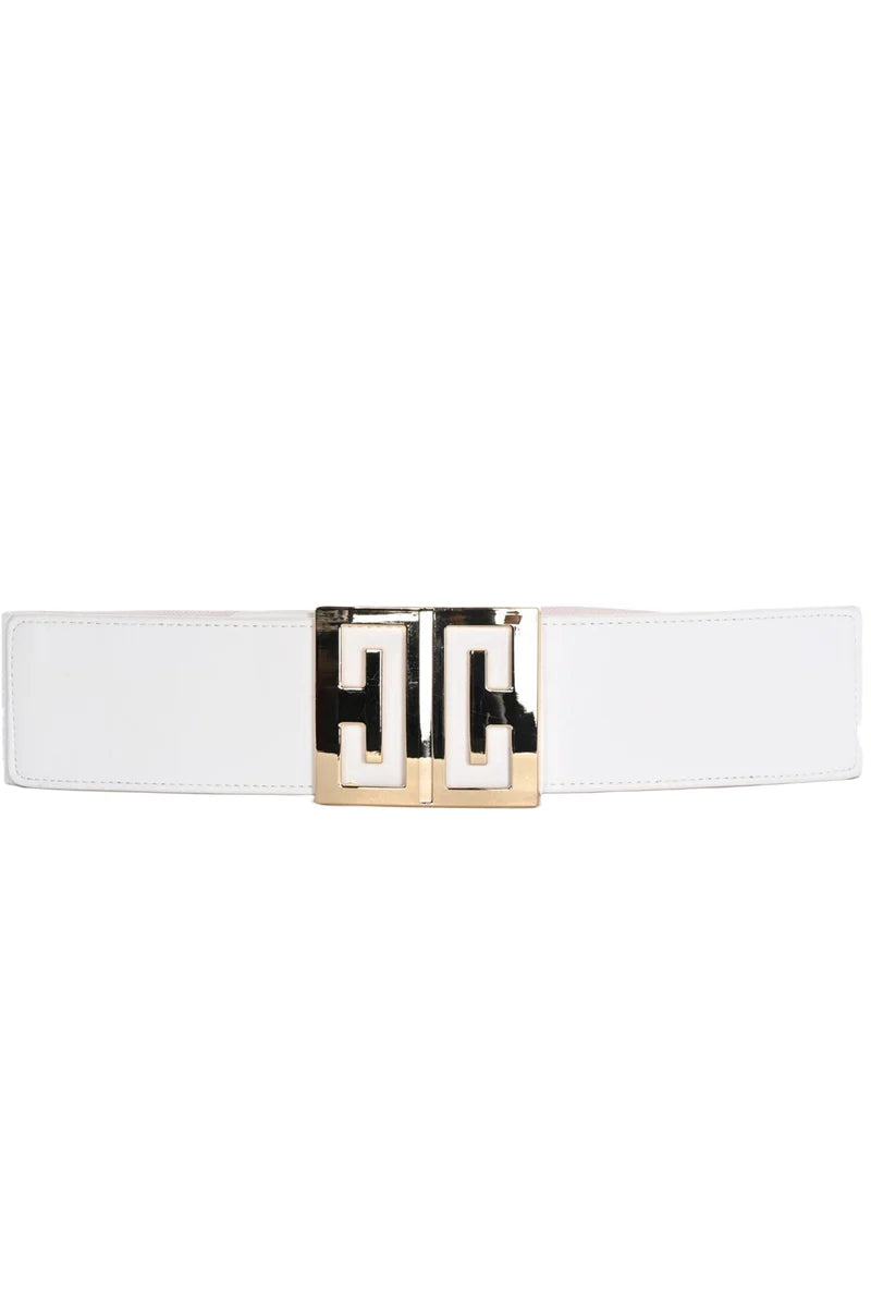 White/Gold Stretch Belt A25100