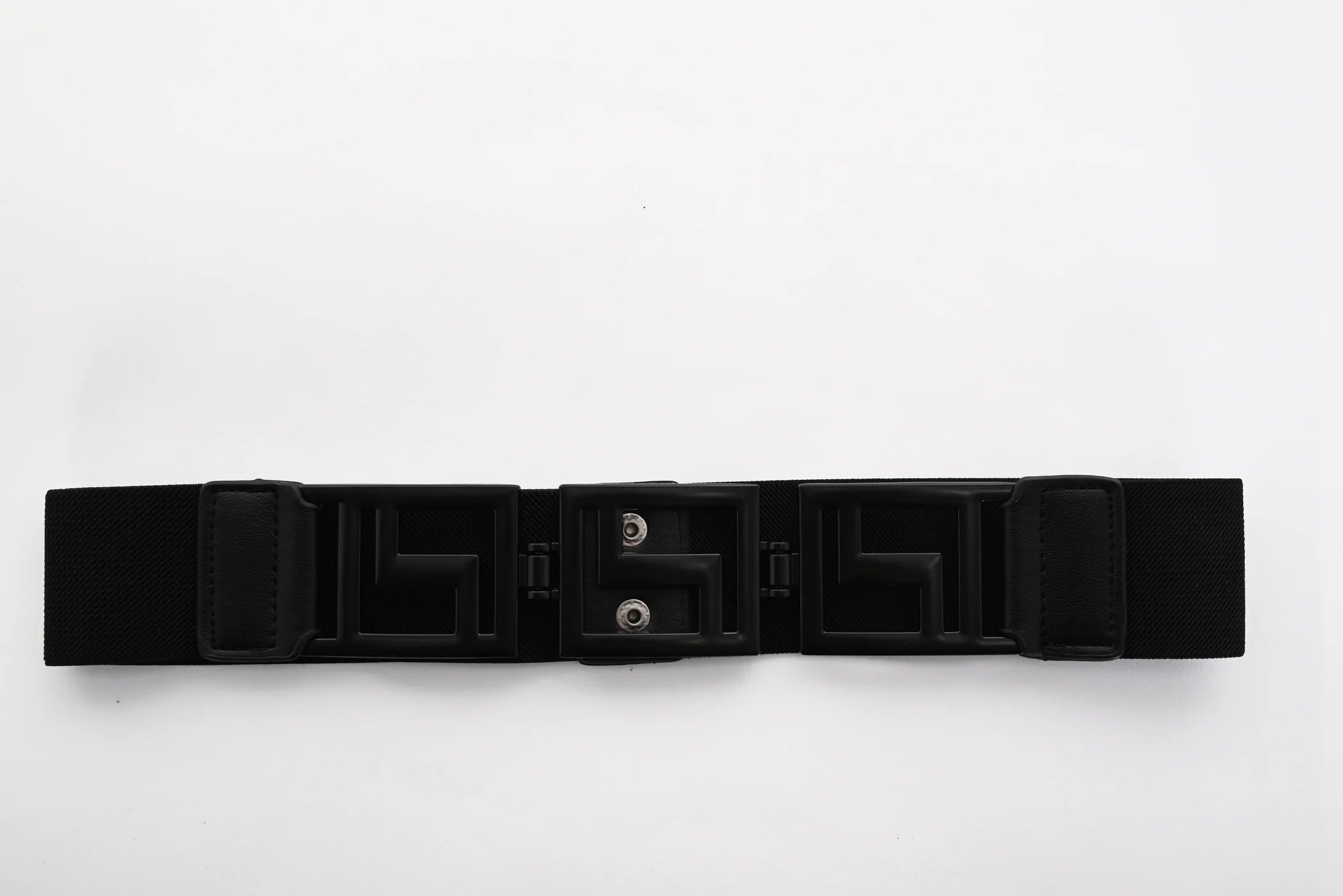 Stretch Elastic Black Geometric Belt A25304