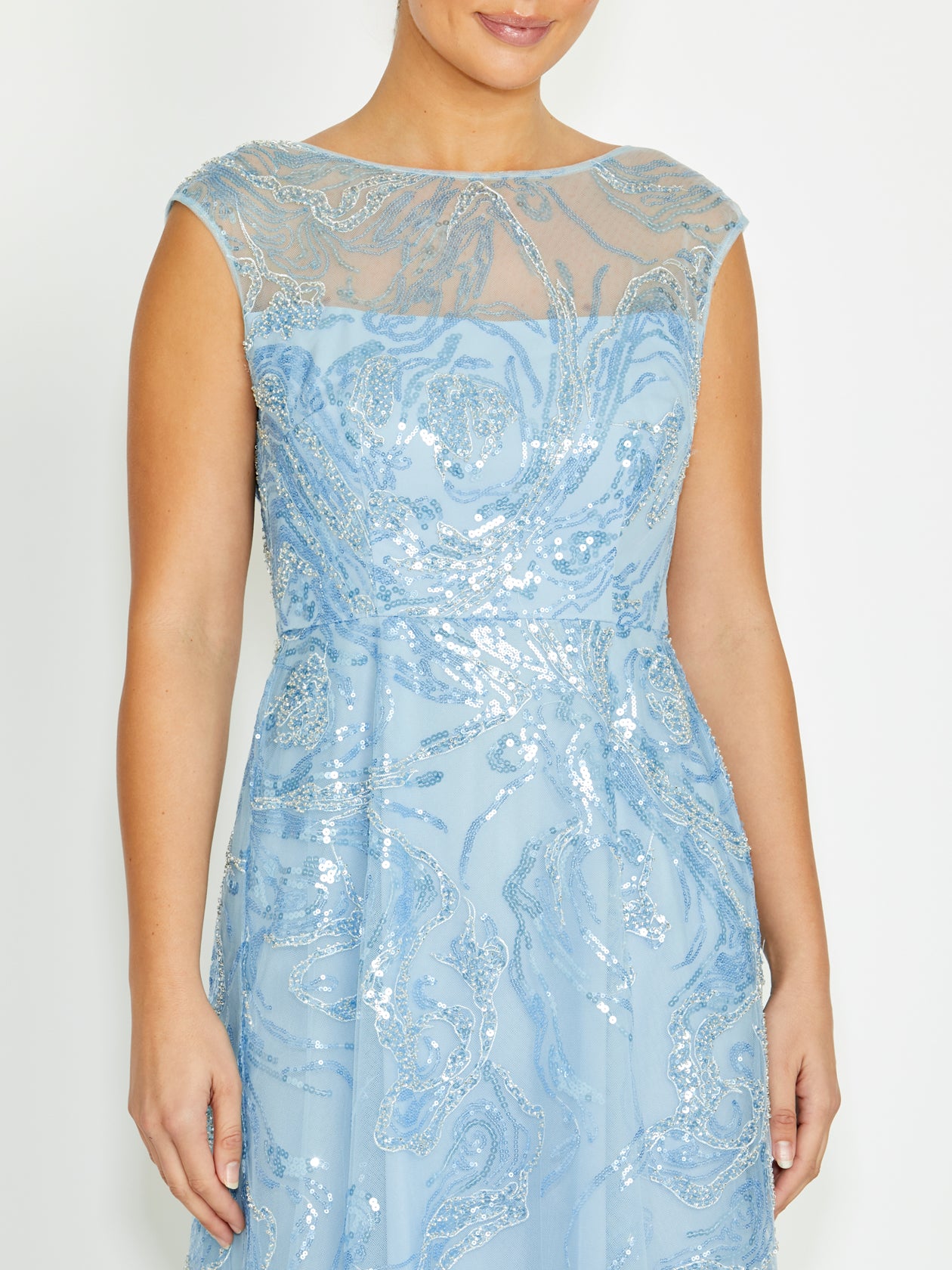 Sky Blue Mesh Gown
