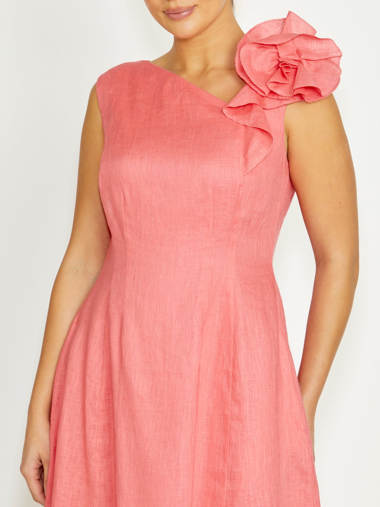 Coral Linen Dress