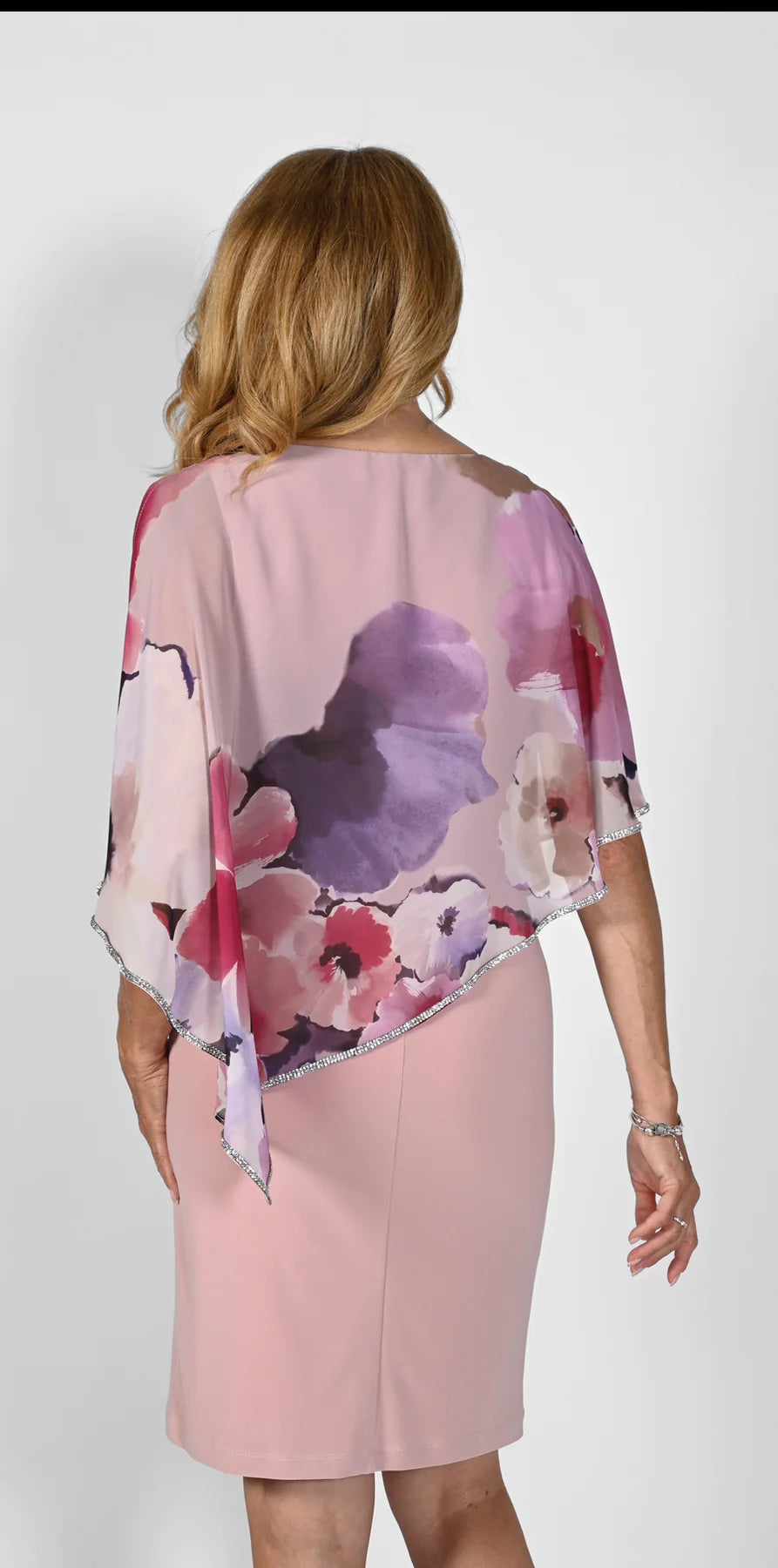 Floral Chiffon Overlay Dress 232204