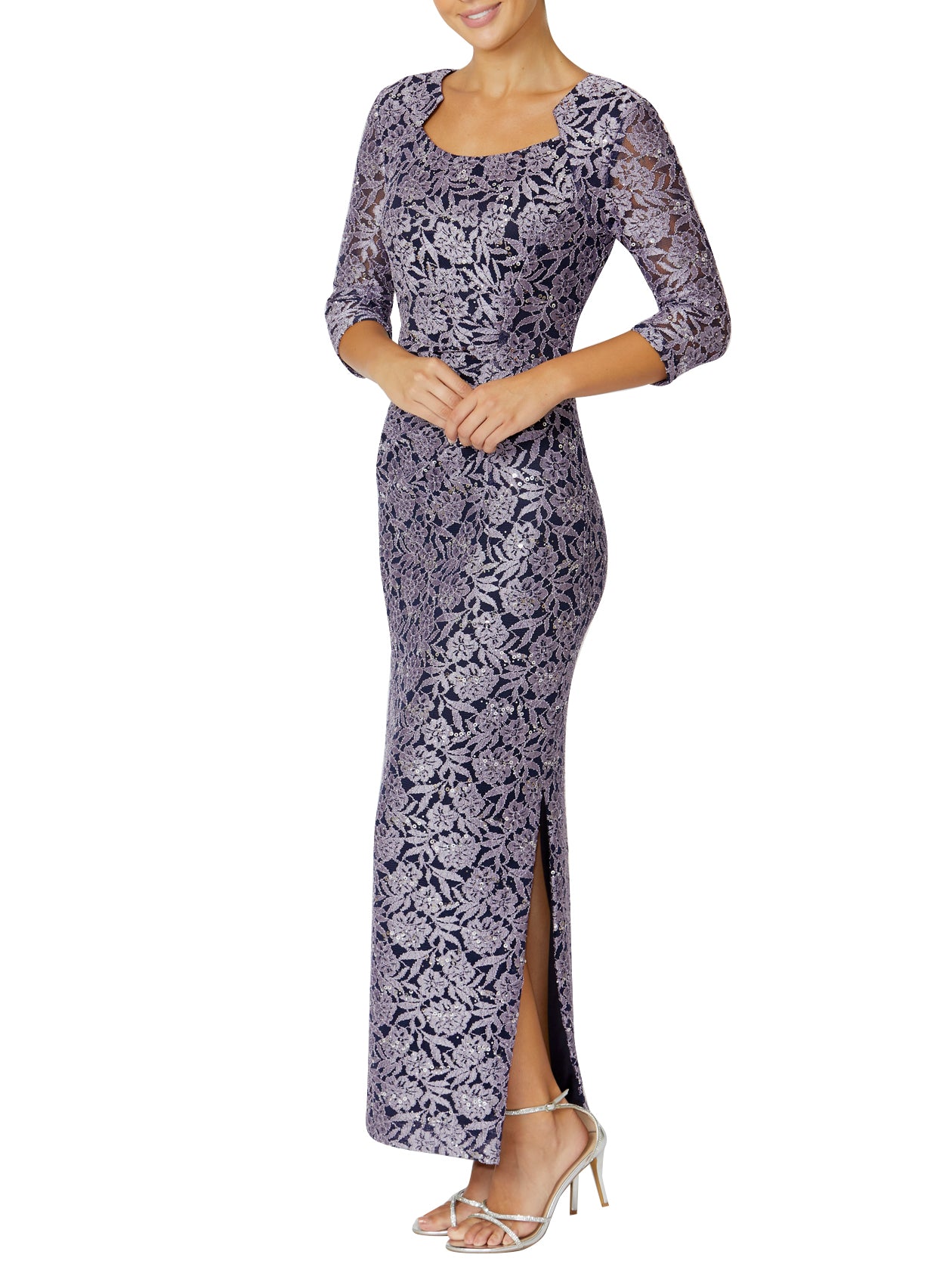 Stretch Lace & Sequin Gown