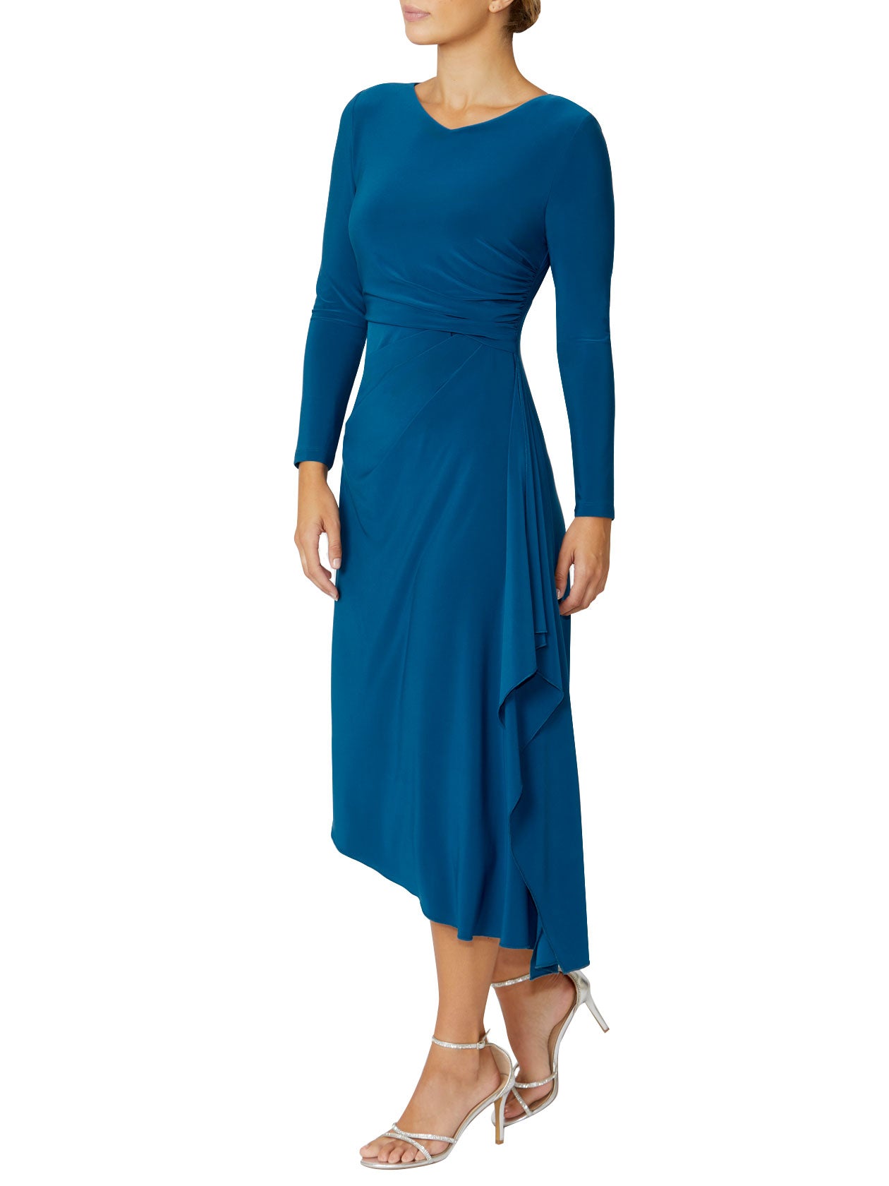 Petrol Blue Jersey Dress