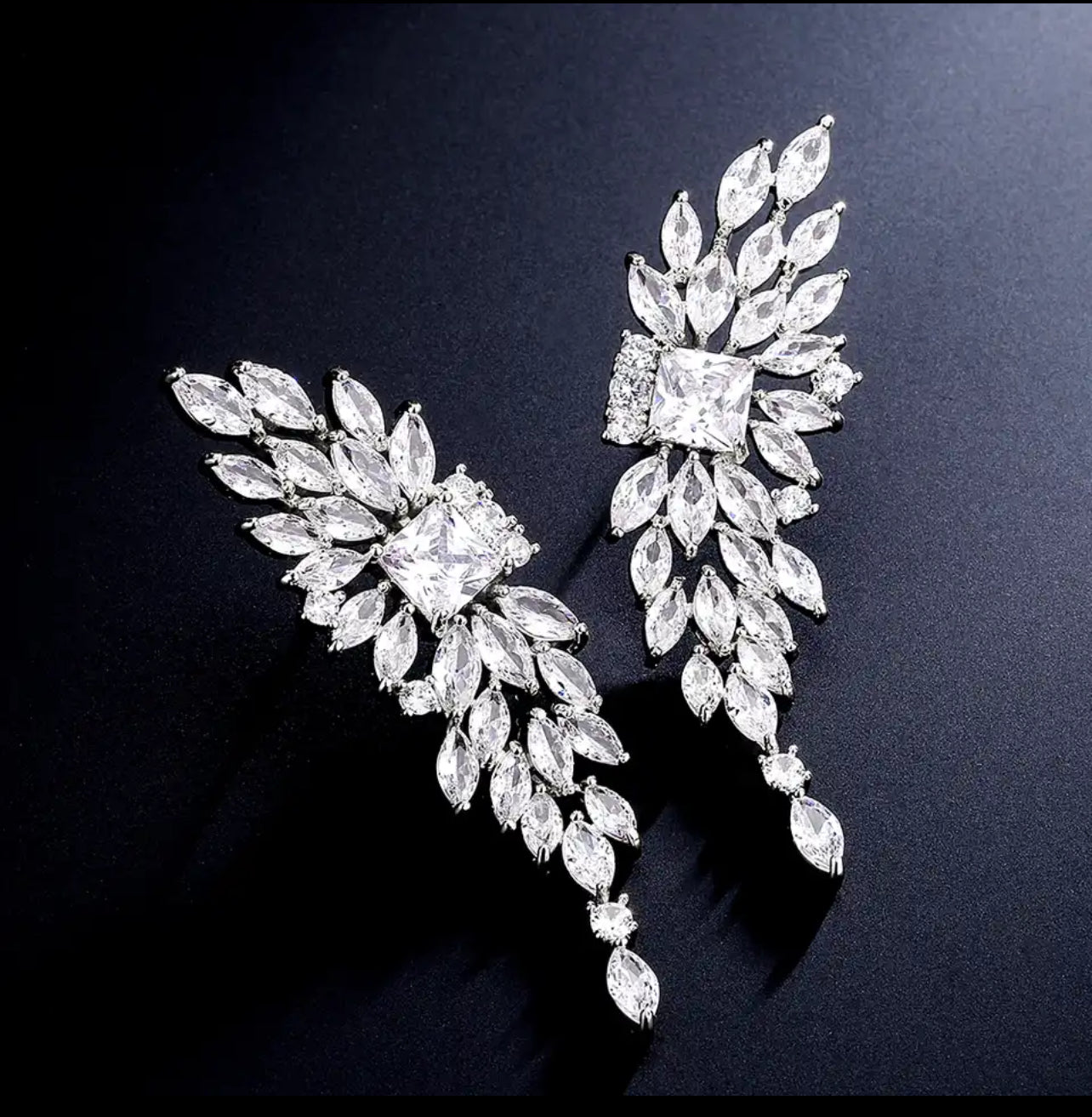 Crystal Winged Earrings