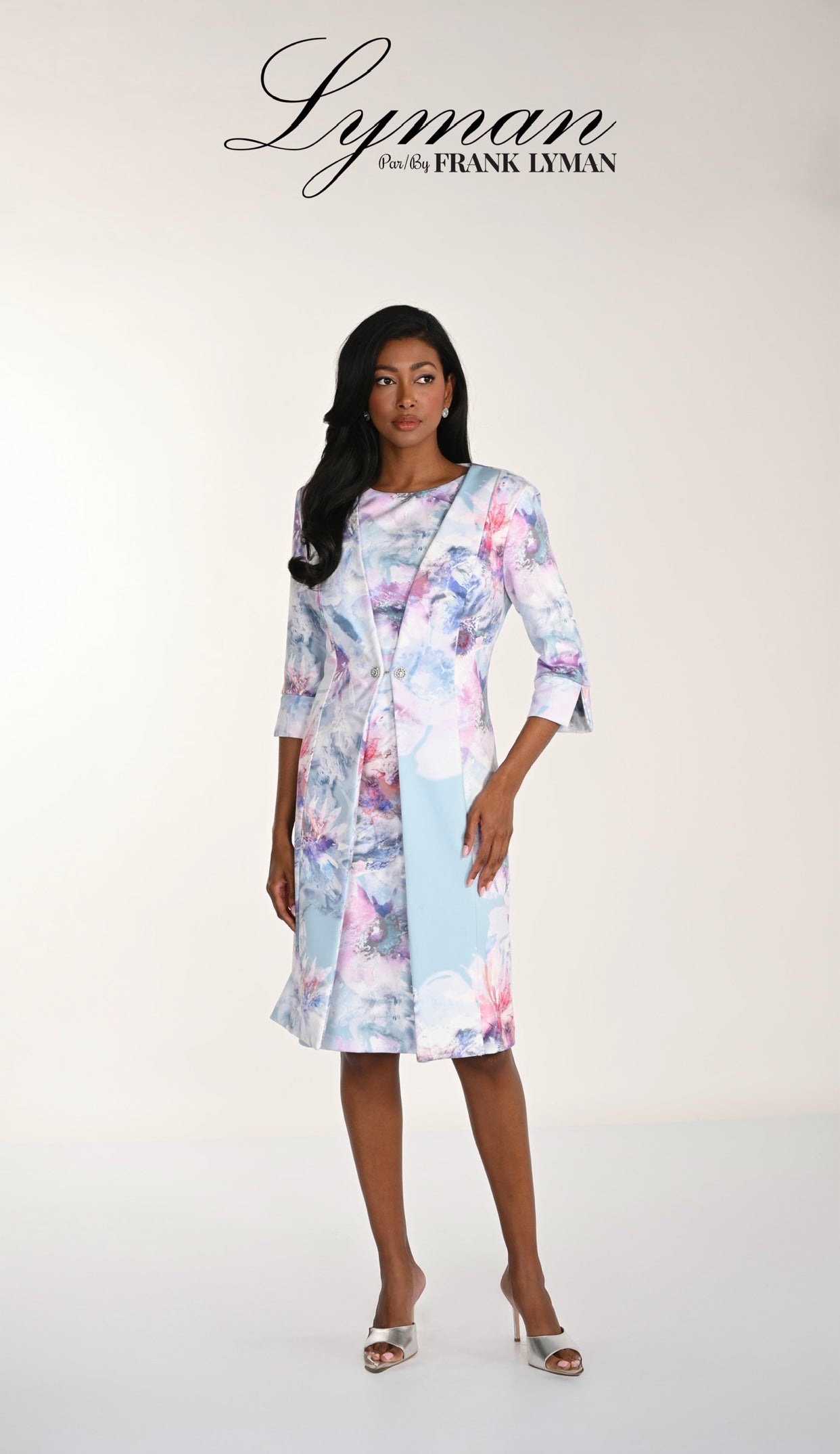 Floral Print Dress and Matching Coat Set 268303
