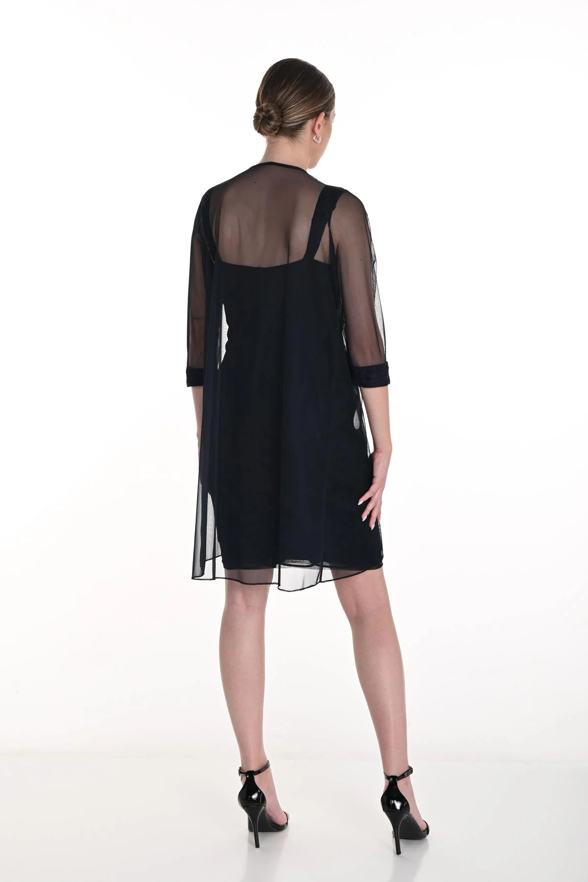 Open Front Elegant Cover Up in Navy 258753