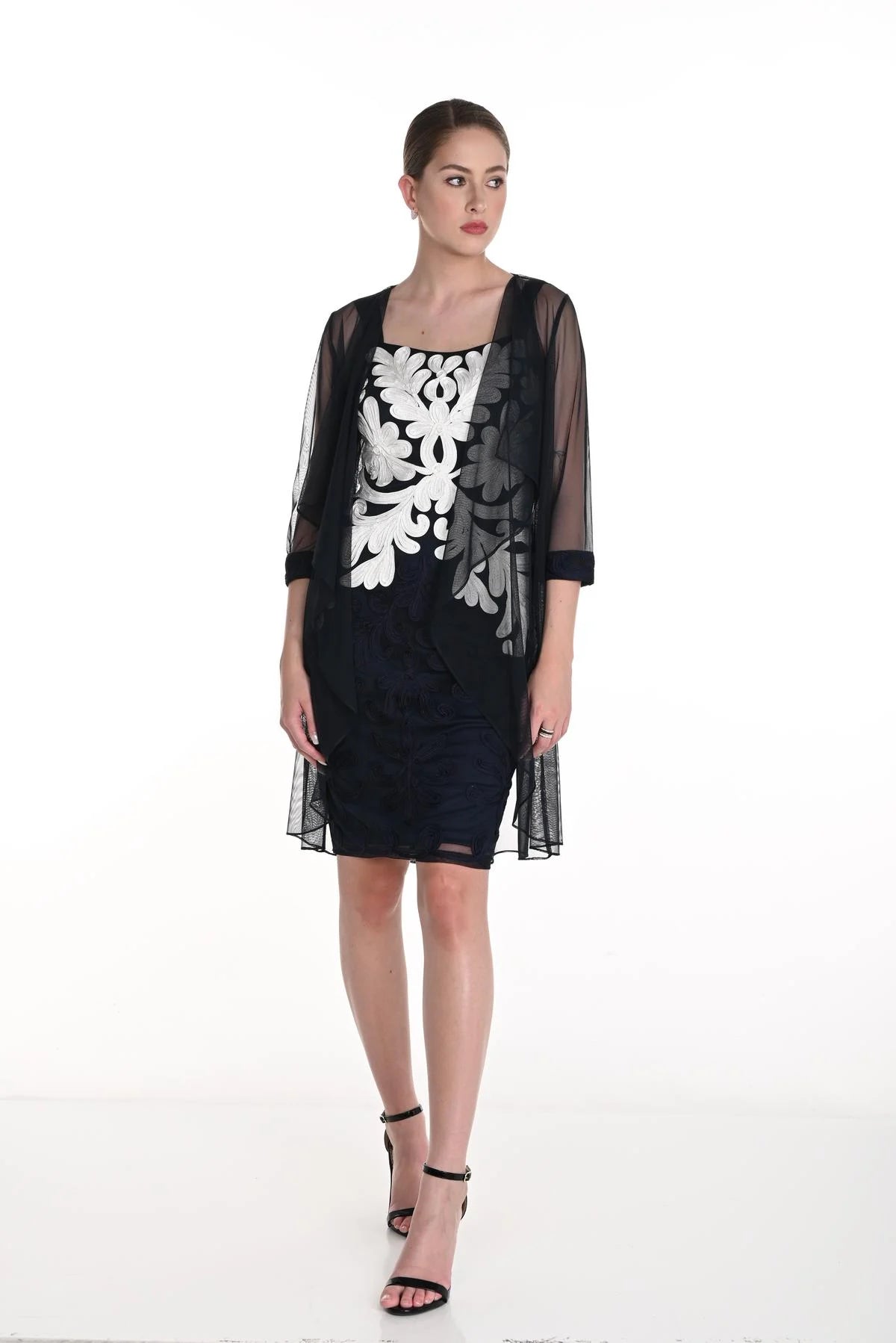 Open Front Elegant Cover Up in Navy 258753