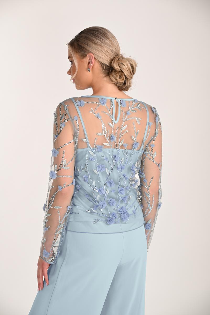 Sparkle Mesh Top in Aquamist