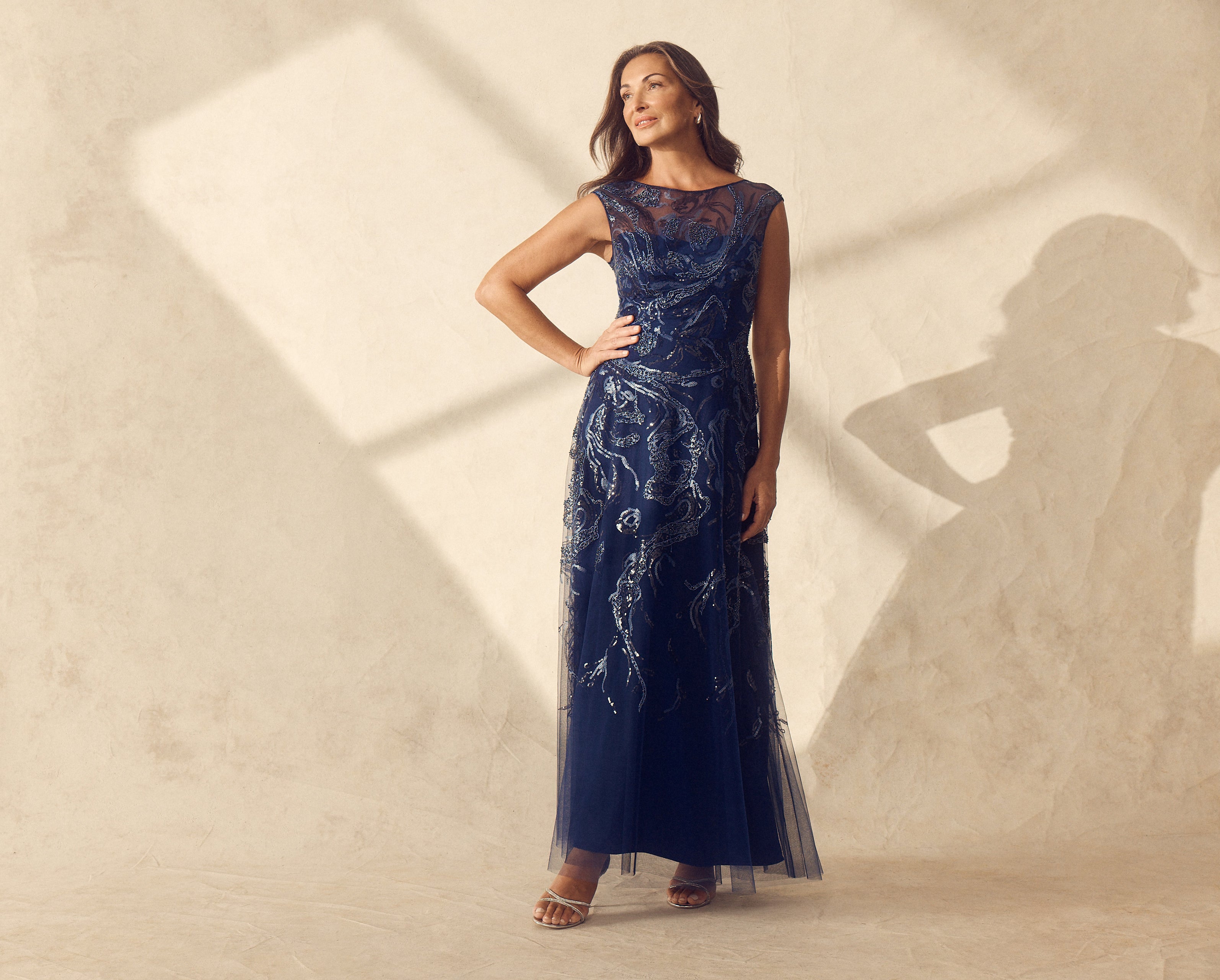 Navy Sequin Gown