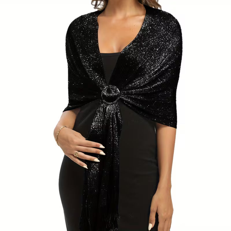 Tassel Shawl in Black
