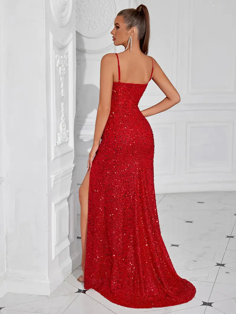 Red Sequin Gown