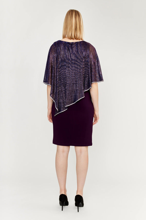 Metallic Overlay Dress in Shimmer Purple 239158