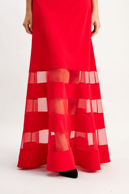 Mesh Panel Off The Shoulder Gown 248126