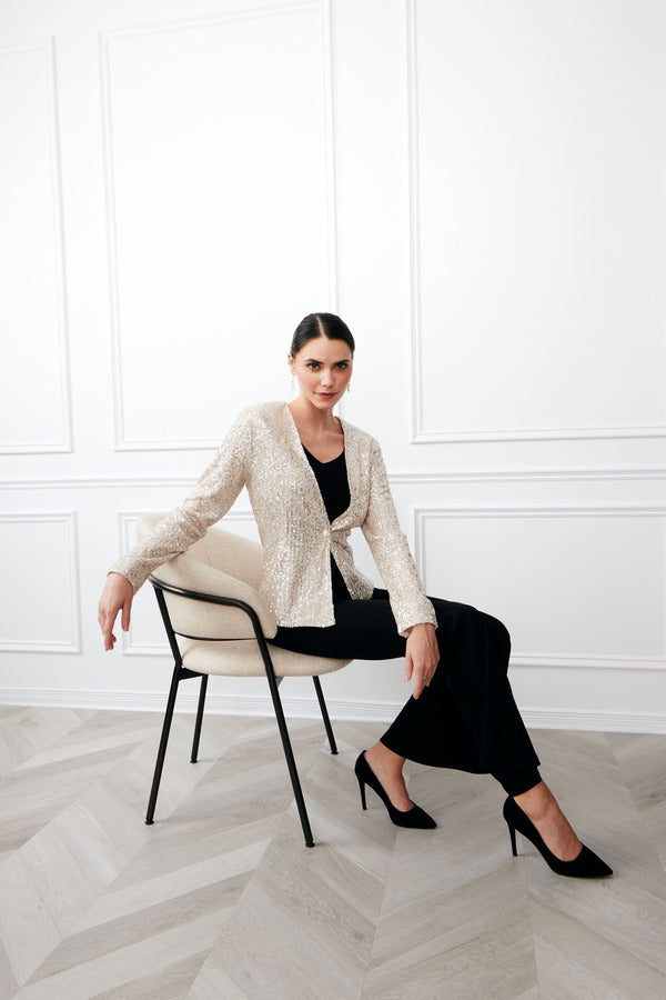 Chaqueta integral con lentejuelas 234251