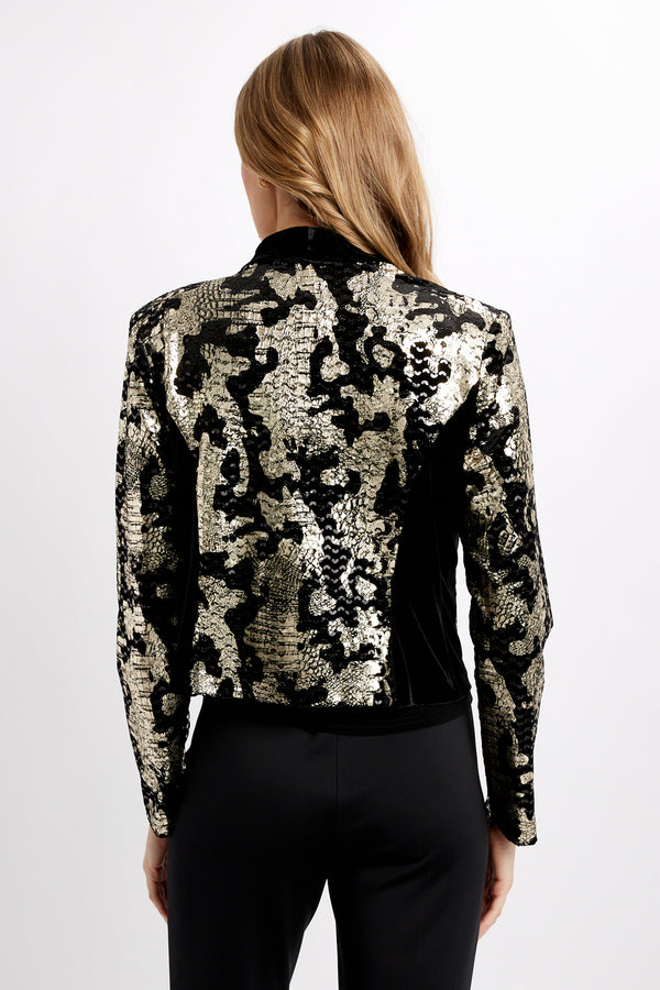Black and Gold Knit Jacket 234272