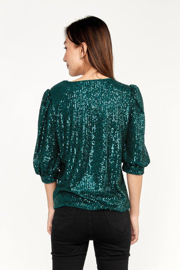 Emerald Green Sequin Top 239813U