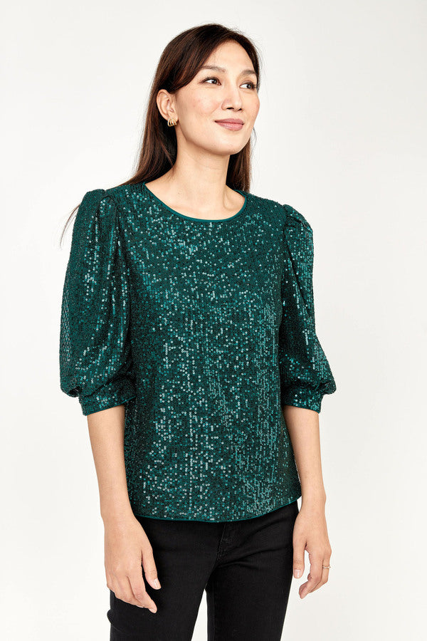 Emerald Green Sequin Top 239813U